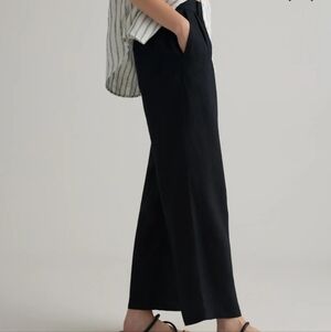 Quince Women's 100% European Linen Pleated Trouser Black 2